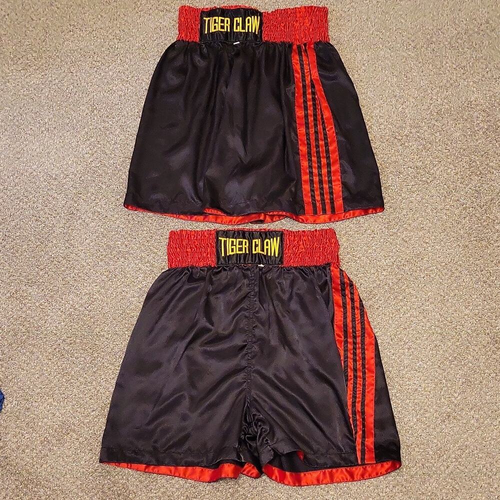 Tiger Claw Boxing Martial Arts Shorts Black Red XL Adult Unisex